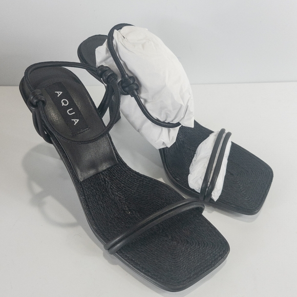 Aqua Alaya Strappy High Heel Sandals Black -8 - Picture 6 of 8